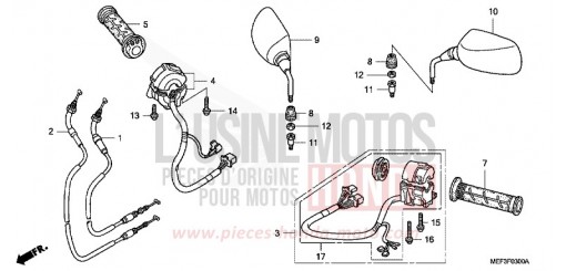COMMUTATEUR/CABLE/MIROIR FJS400D9 de 2009
